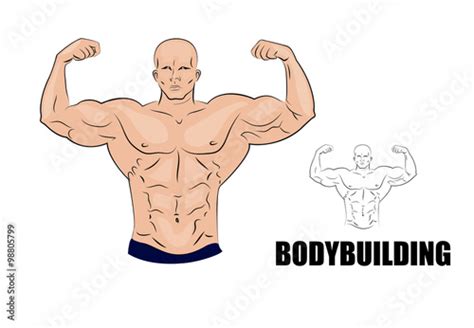 Bodybuilder Strong Muscular Man Fichier Vectoriel Libre De Droits