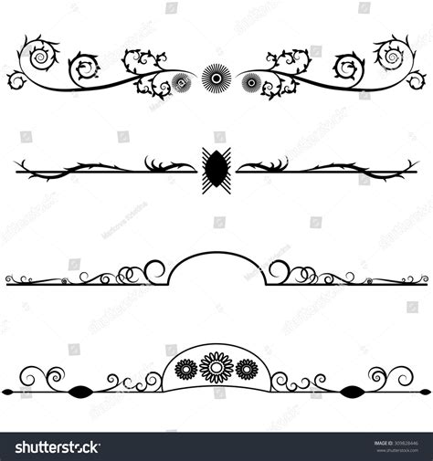 Vector Set Border Design Element Stock Vector Royalty Free 309828446