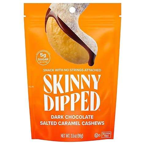 Skinny Dipped Cashews Dark Chocolate Salted Caramel 3 5 Oz Safeway