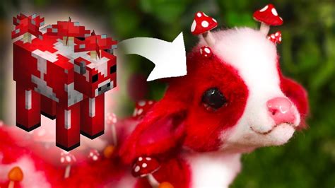 I Made A Realistic Mooshroom From Minecraft L Diy Art Doll Youtube