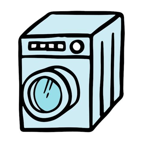 Premium Vector Washing Machine Hand Drawn Vector Color Illustration