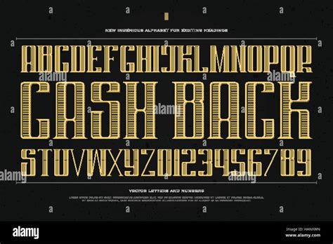 Vintage Geld Alphabet Buchstaben Und Zahlen Vektor Font