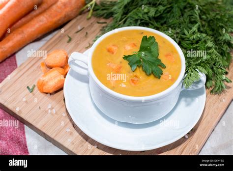 Homemade vegetable Carrot Soup Stock Photo - Alamy