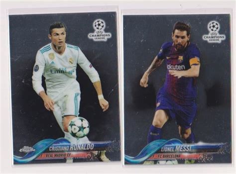 Topps Chrome Uefa Cl Lionel Messi Cristiano Ronaldo Card