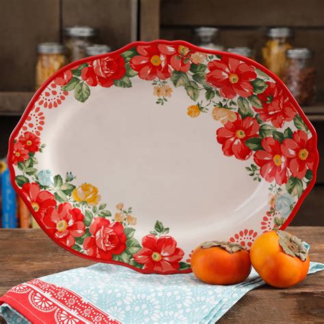 The Pioneer Woman Vintage Floral 14 5 Inch Serving Platter