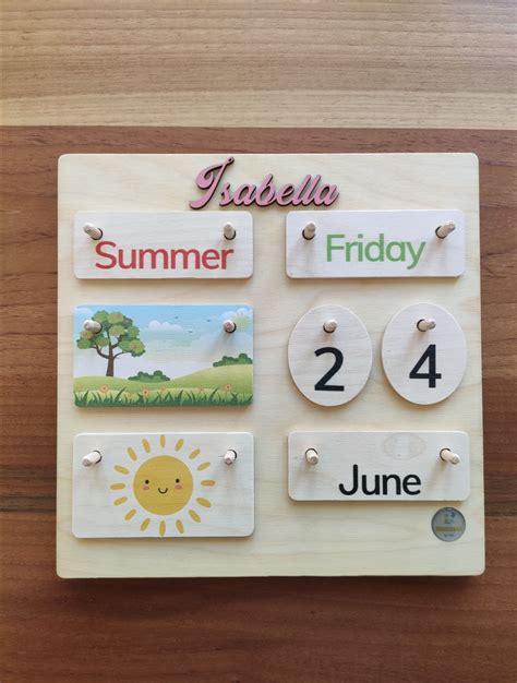 Montessori Calendar For Kids Perpetual Calendar Etsy Artofit