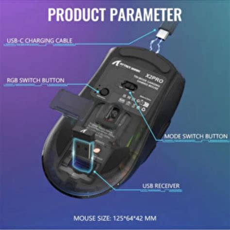 Attack Shark X2 PRO with Charging Dock, Tri-Mode Gaming Mouse 7 Button ...