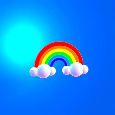 3d Rainbow And Clouds Icon 🌈 ☁️ Clouds Design Rainbow Cloud Icon