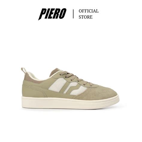 Jual PIERO SEPATU SNEAKERS PRIA JORGE OLIVE CREAM OFF WHITE P10906