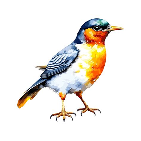Premium Vector American Robin Vector Illustration