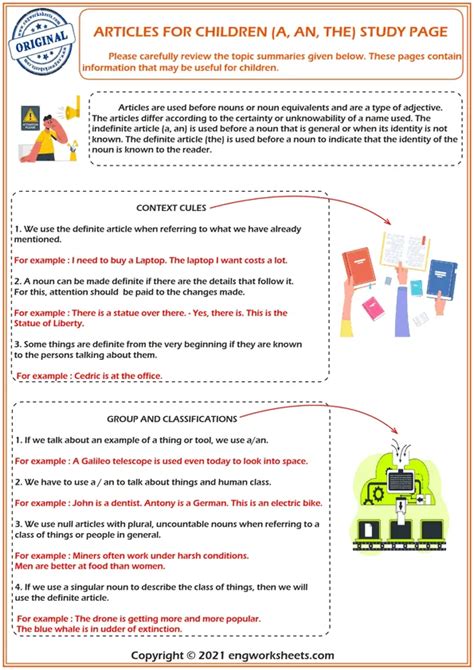 Articles Grammar Rules Worksheet For Kids Download Page Engworksheets