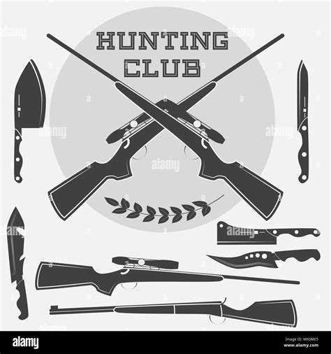 Set Of Retro Weapons Labels Emblems And Design Elements Vector