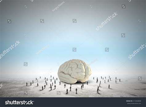 Huge Human Brain Many Little Businesspeople Stock Photo 215304838 ...
