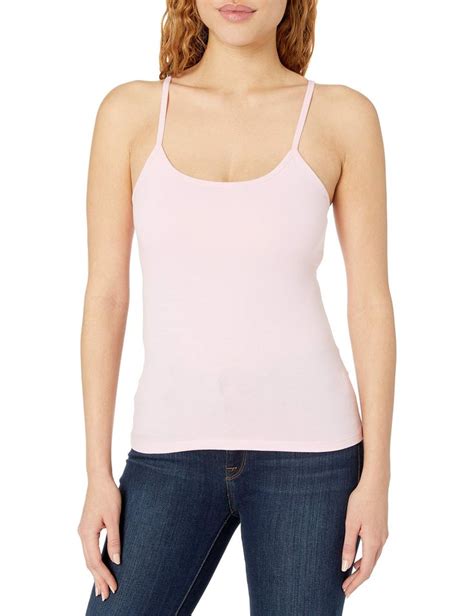 Hanes Womens Stretch Cotton Cami With Built In Shelf Bra Womens