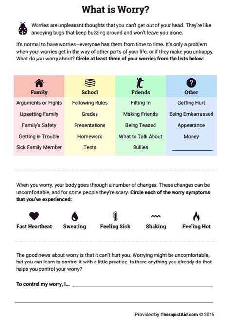 Mental Health Symptom Management Worksheets