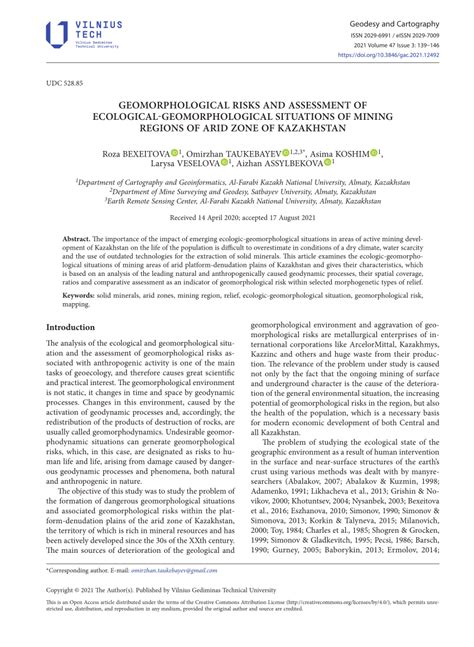 PDF Geomorphological Risks And Assessment Of Ecological