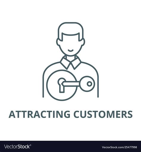 Attracting Customers Line Icon Linear Royalty Free Vector