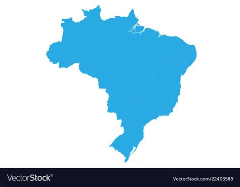 Map Of Brazil High Detailed Brazil Royalty Free Vector