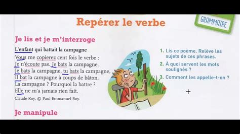 Rep Rer Le Verbe Grammaire Le On Et Cahier Des Activit S Mot De Passe