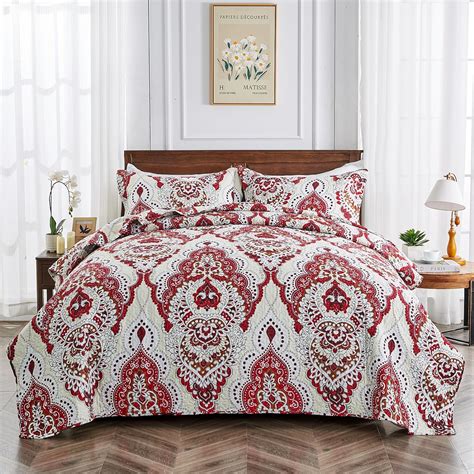 Amazon Qucover King Size Quilt 3 Piece Lightweight Bedspreads