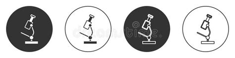 Black Microscope Icon Isolated On White Background Chemistry