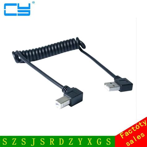 Right Angled Usb 2 0 A Male To B Angled Male 90 Degree Stretch Cable For Printer Scanner And Hard