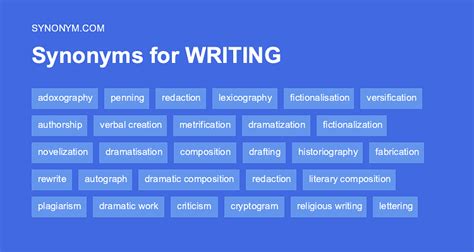Another Word For Writing Synonyms And Antonyms
