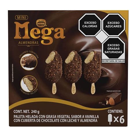 Paleta Helada Nestlé Mini Mega Vainilla Y Almendras 6 Pzas Walmart