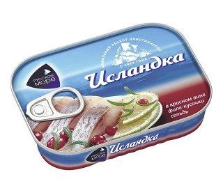 Сельдь атлантическая Русское море Исландка филе-кусочки в красновинной ...