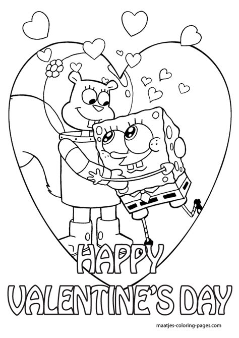 Spongebob Valentines Day Coloring Pages For Kids