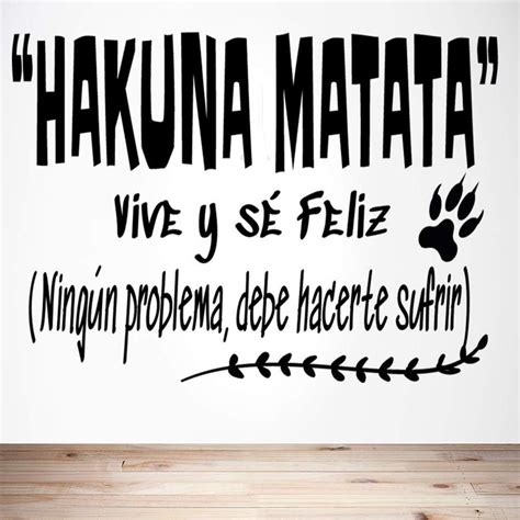 Docliick Frase Vinilo Habitaci N Infantil De Cuento Hakuna Matata