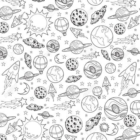 √ Planets Black And White Clipart