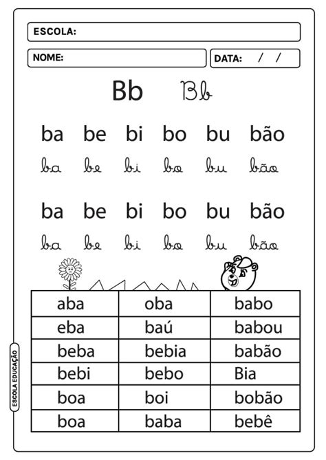 Fichas De Leitura S Labas Simples Para Baixar E Imprimir