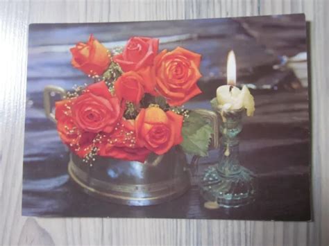 Ddr Alte Postkarte Ak Karte Mit Blumenmotiv Rose Von