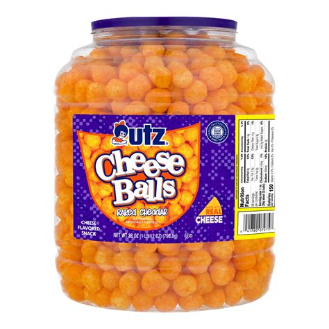 Utz Baked Cheddar Cheese Balls 28 Oz Barrel