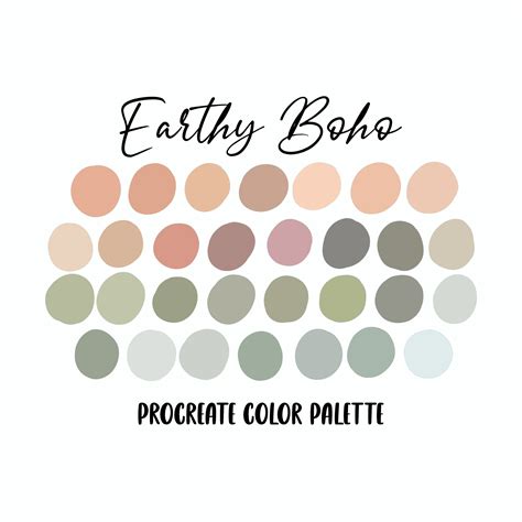 Earthy Boho Procreate Color Palette Neutral Earth Instant Download