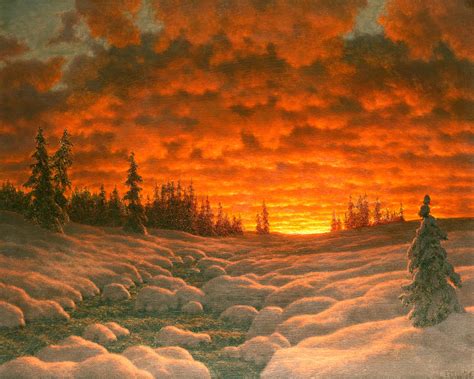 Sunset in Winter Painting by Ivan Fedorovich Choultse - Fine Art America