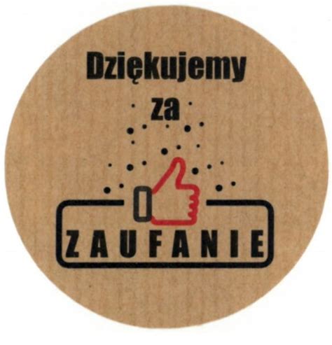 Naklejki kraft DZIĘKUJEMY ZA ZAUFANIE E Plumeria pl