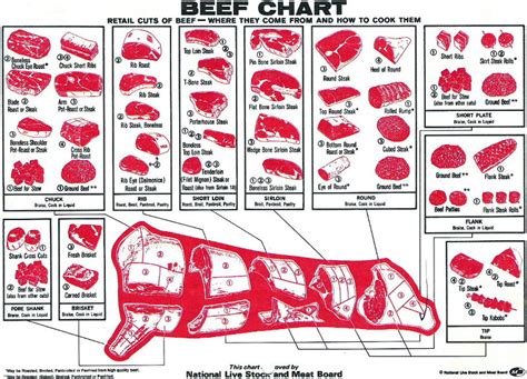 Printable Beef Cuts Chart Poster