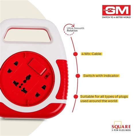 Gm Modular 3045 Square 3 Pin Flex Box 4 Meter With Handle Indicator