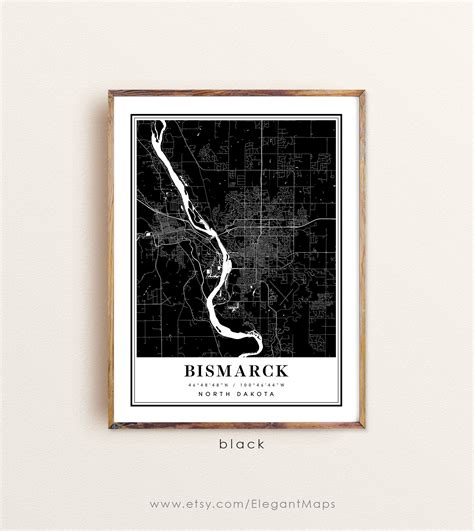 Bismarck North Dakota Map Bismarck ND Map Bismarck City Map | Etsy