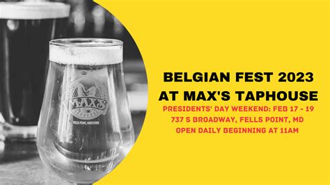 ANNUAL BELGIAN BEER FEST 2023 AT MAX'S TAPHOUSE | Visit Baltimore