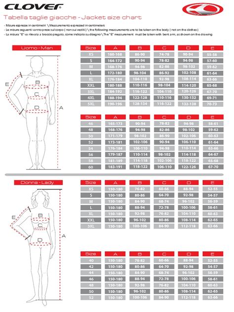 Clover Size Chart Pdf