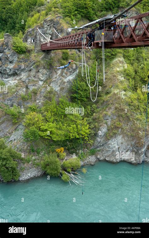 Bungee Jumping Off The Kawarau Bridge Otago South Island New Zealand