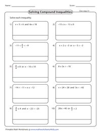 Compound Inequalities Worksheets Worksheets Library