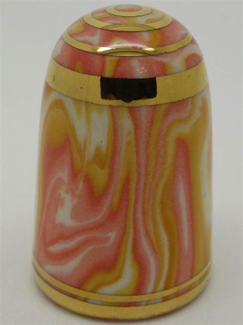 Tony Bouchet Agateware Thimble Dedal Fingerhut Pottery Making