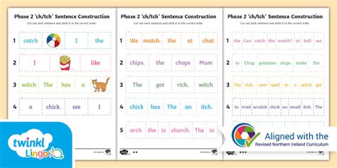 Linguistic Phonics Phase 2 Ch Tch Sentence Construction