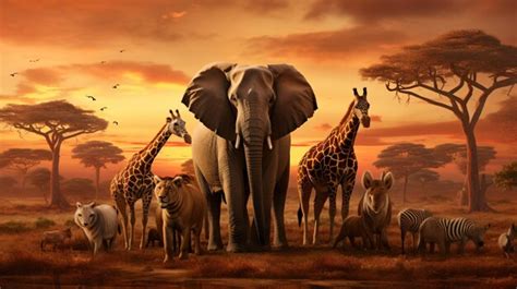 Premium Photo | Safari animals in africa composite