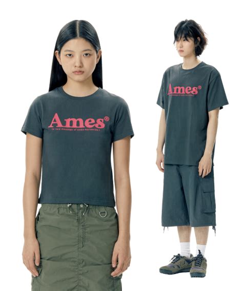 MUSINSA AMES WORLDWIDE BASIC LOGO TEE CHARCOAL