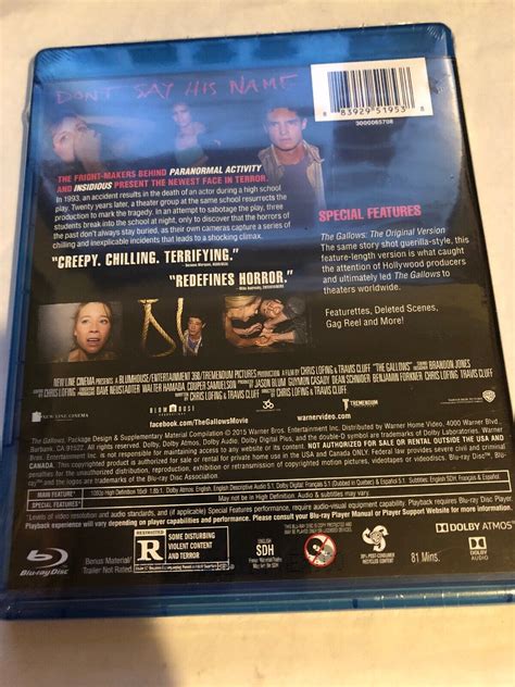 The Gallows Blu Ray 2015 Brand New Sealed Horror Dolby Atmos Ebay